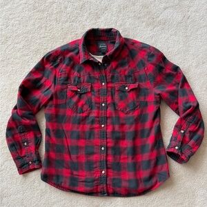 Jachs Boyfriend Red and Black Checkered Casual Shirt